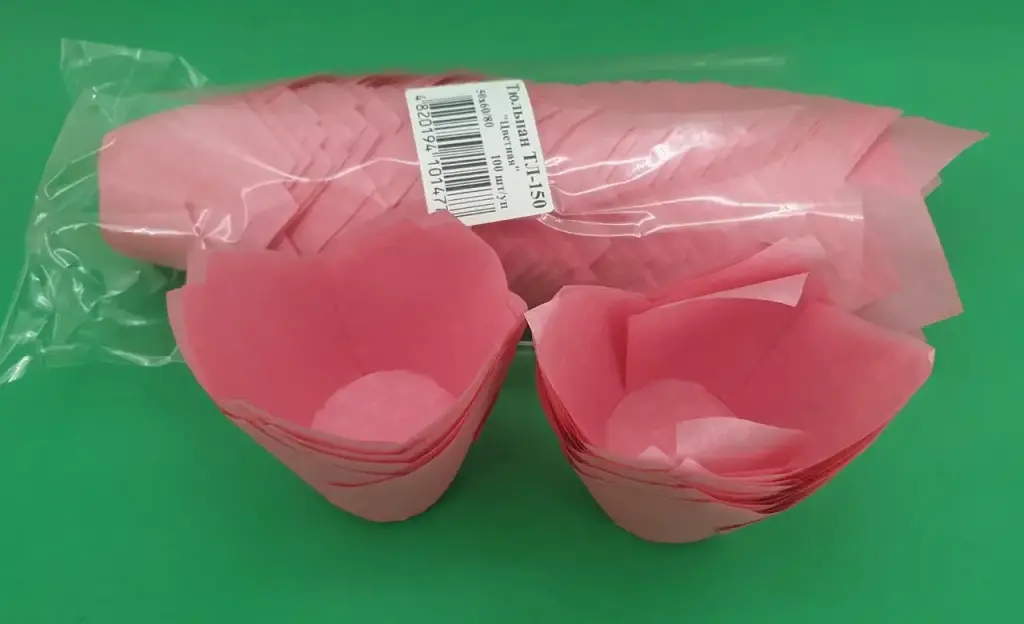 Тарталетки паперові для кексів ТЛ-150 Тюльпан 100 шт. рожеві - фото 3