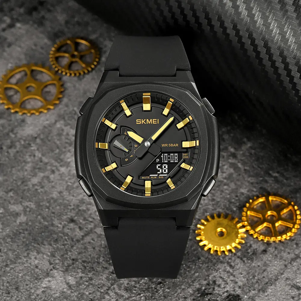 Наручний годинник чоловічий 2091BKGDBK Black-Gold-Black Skmei acs0030299 - фото 4