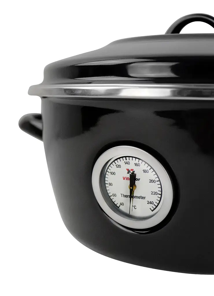 Каструля-Жаровня з емальованої сталі Dutch Oven 26 см 5 л чорна VITRINOR - фото 4