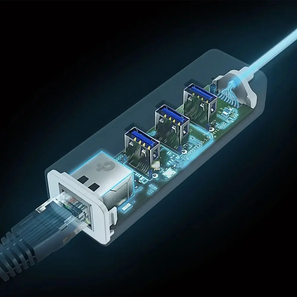 Сетевой адаптер TP-Link UE330С 1xGE, 3xUSB3.0, USB-С - фото 5