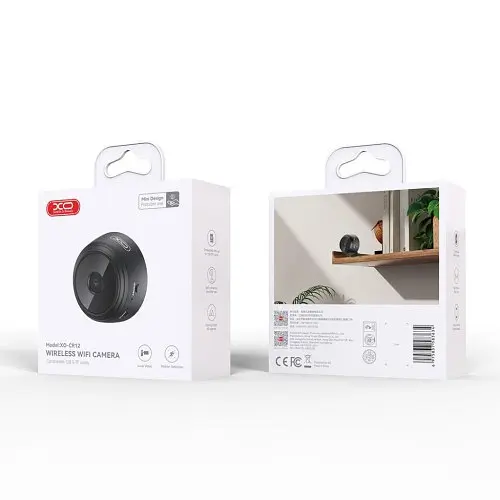Зовнішня камера спостереження XO CR12 mini Wireless WiFi Camera 0.3 Megapixel (480P w/stand) Чорна 6975837583634 - фото 2
