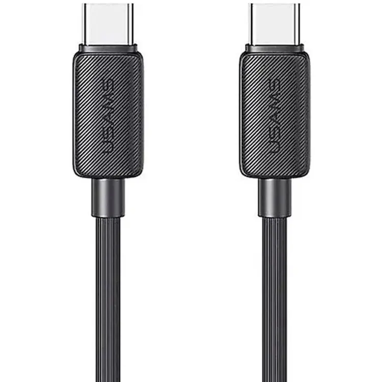 Дріт для зарядки та передачі данних Usams Type-C до Type-C 60W 2м, чорного кольру