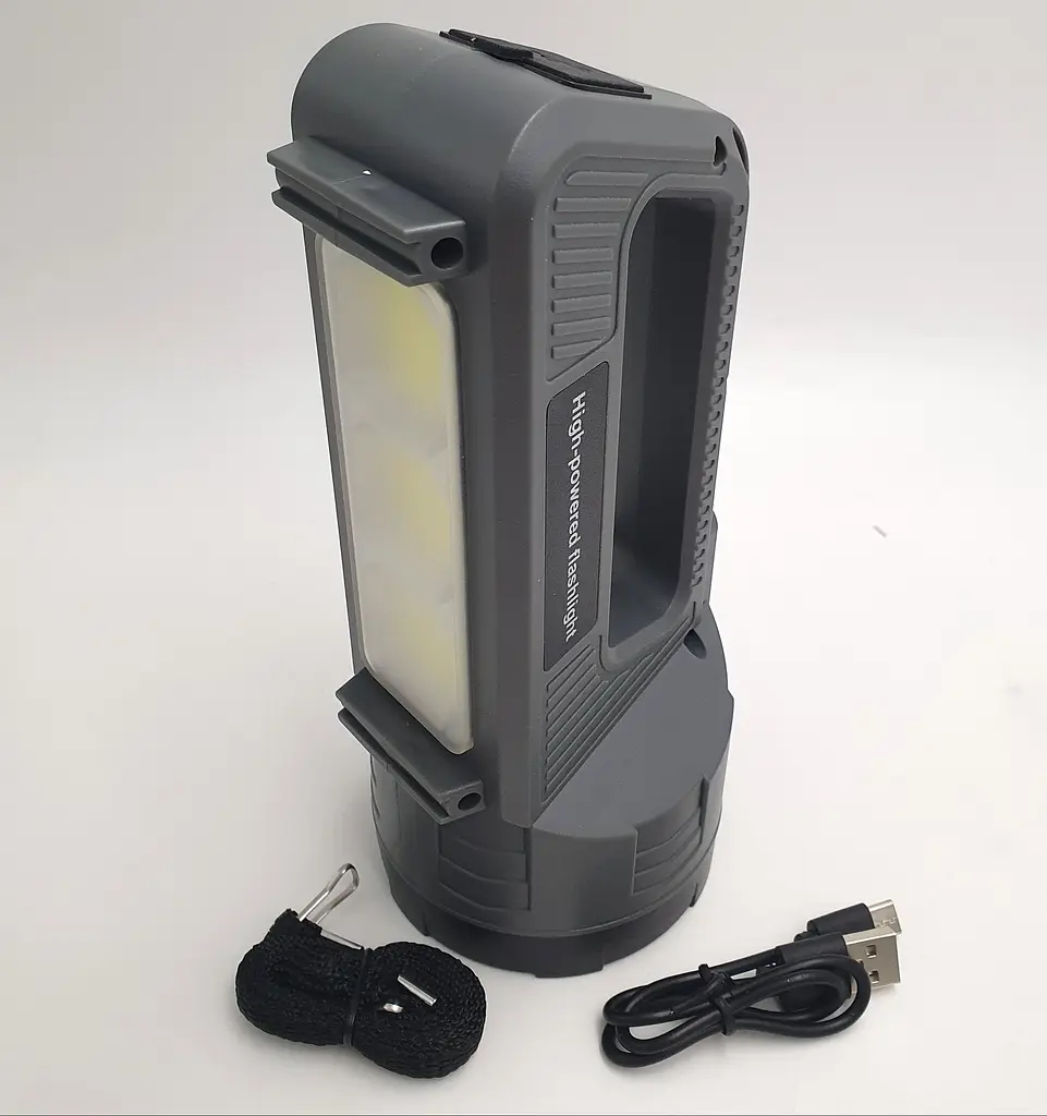 LED Прожектор акумуляторний світлодіодний 4W та 3 COB бічний лампою світильником функція Power Bank 2400mAh ліхтар Panther PT-8877 - фото 3