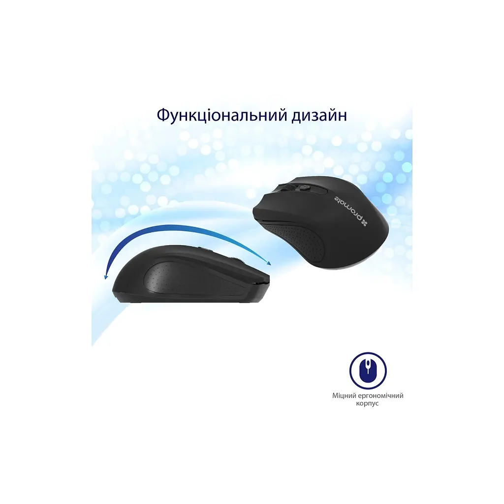 Мишка Promate Clix-8 Wireless Black (clix-8.black) - фото 2