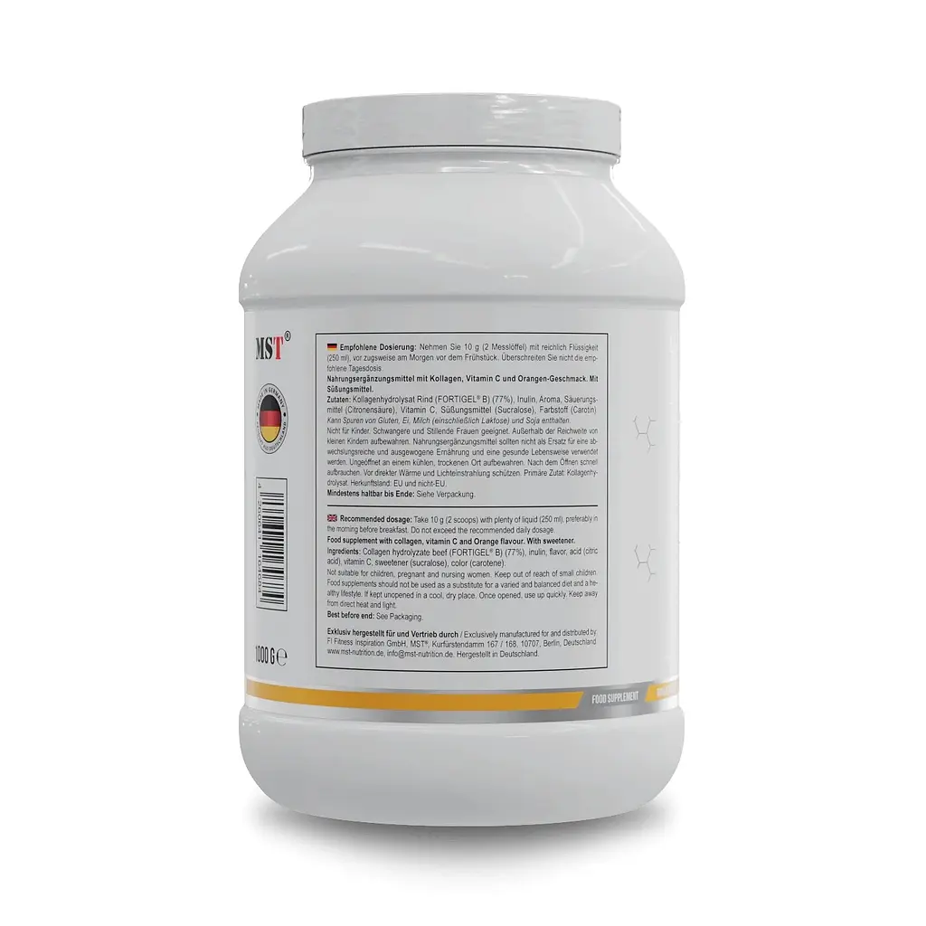 Препарат для суглобів і зв'язок MST Nutrition Collagen Peptides + Fortigel, 1кг - Зелене яблуко - фото 3