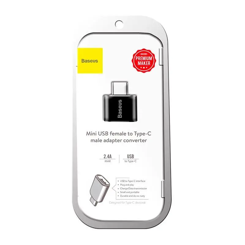 Перехідник Baseus Female USB To Type-C Male OTG Adapter Converter 2.4A (CATOTG-01) - фото 2