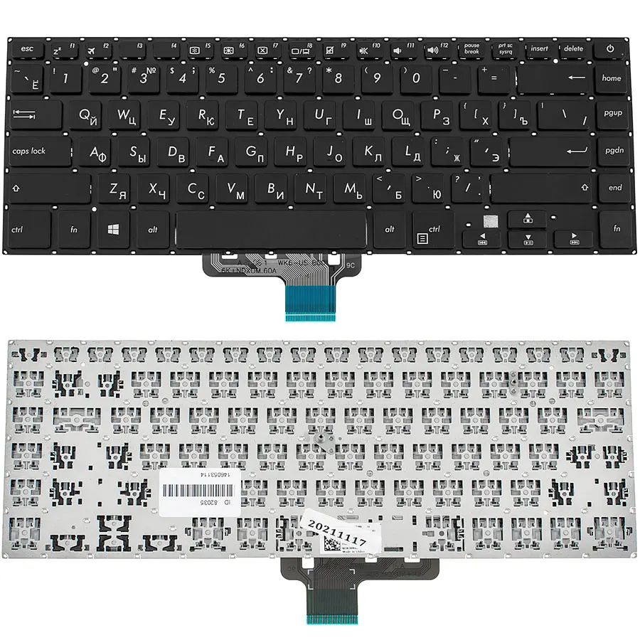Клавіатура для ноутбука ASUS (X510 series) rus, black, без фрейма (оригінал) - фото 2