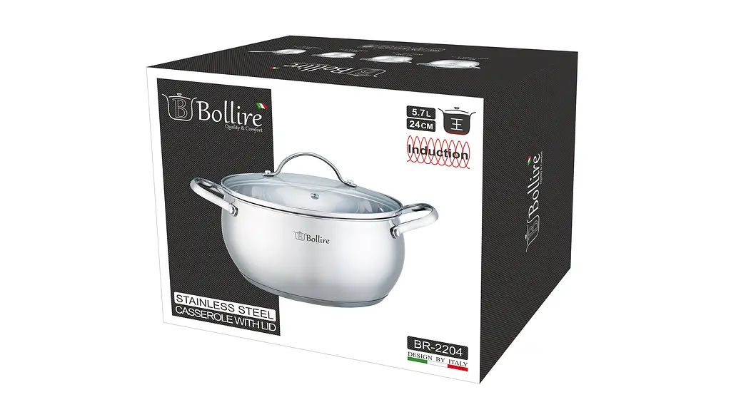 Каструля BR-2204 Bollire 24 см 5.7 л BOLLIRE - фото 2