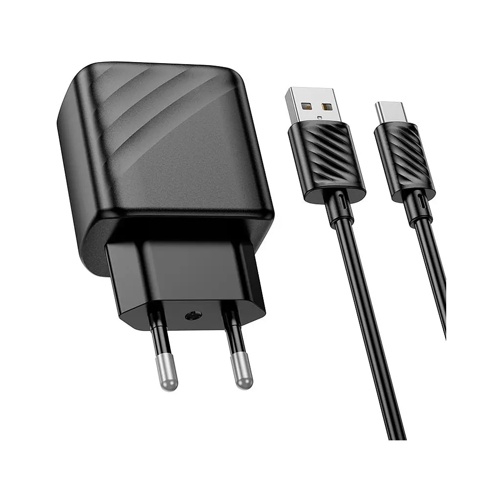 Зарядний пристрій HOCO CS21A Rich USB QC 3.0 + кабель USB-A — USB-C чорний (6942007609906) - фото 4