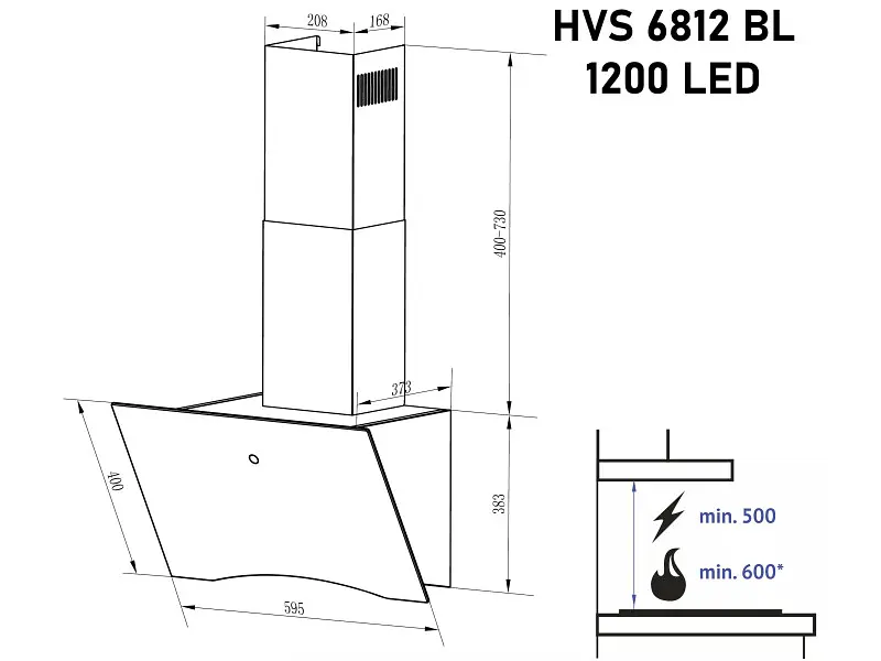 Витяжка Minola HVS 6812 BL 1200 LED - фото 9
