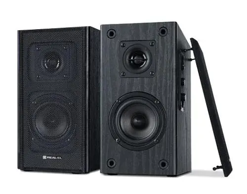 Колонки 2.0 S-250 Black, 2 x 10 Вт, МДФ, живлення від мережі 220V REAL-EL teh0029043 - фото 2