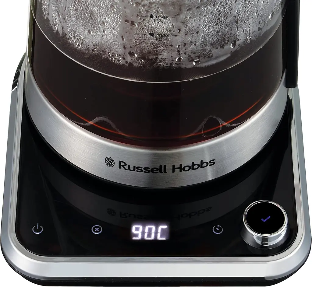 Russell Hobbs Электрочайник Attentiv Kettle, 1.7л, Strix, стекло, база с хранилищем для шнура, серый - фото 2