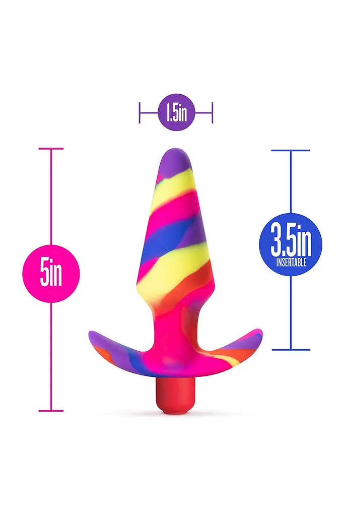 Анальна пробка Avant Free Spirit 12.5 см (райдужний) - фото 3