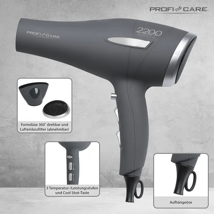 Фен Profi Care PC-HTD 3045 Anthracite - фото 2
