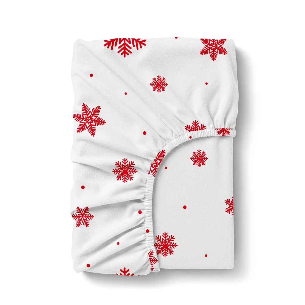 Простирадло на резинці фланель 160х200х30 SNOWFLAKES BERRY COSAS (4822052475843)