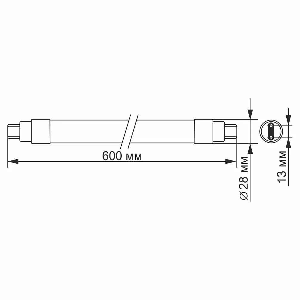 Лампа світлодіодна Videx LED матова T8b 9W 0.6M 6200K (VL-T8b-09066) - фото 3