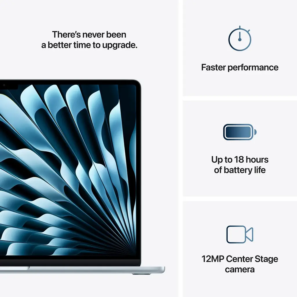 Ноутбук Apple 15 MacBook Air 15 M4 A3241 Sky Blue 2880x1864, M4, 16 ГБ, 512 ГБ M4 Graphics, macOS Sequoia (MC7C4UA/A) - фото 4
