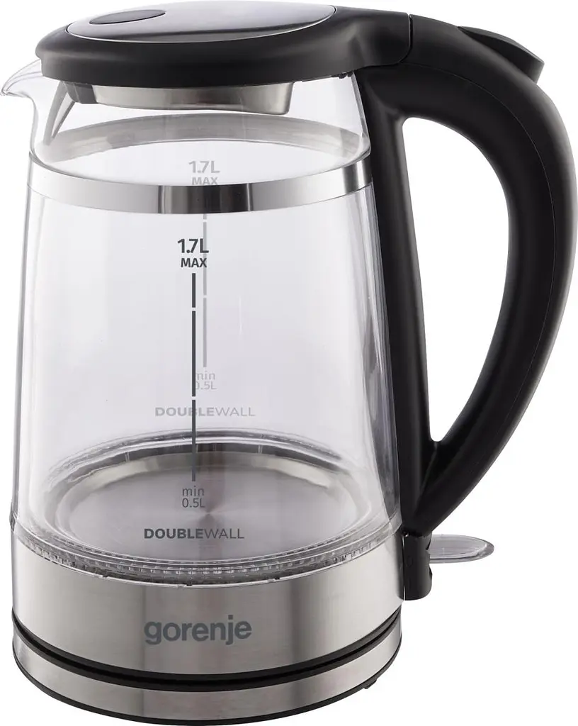 Gorenje Електрочайник 1.7л, 2,200 Вт, strix контроль, скло, чорний - фото 2
