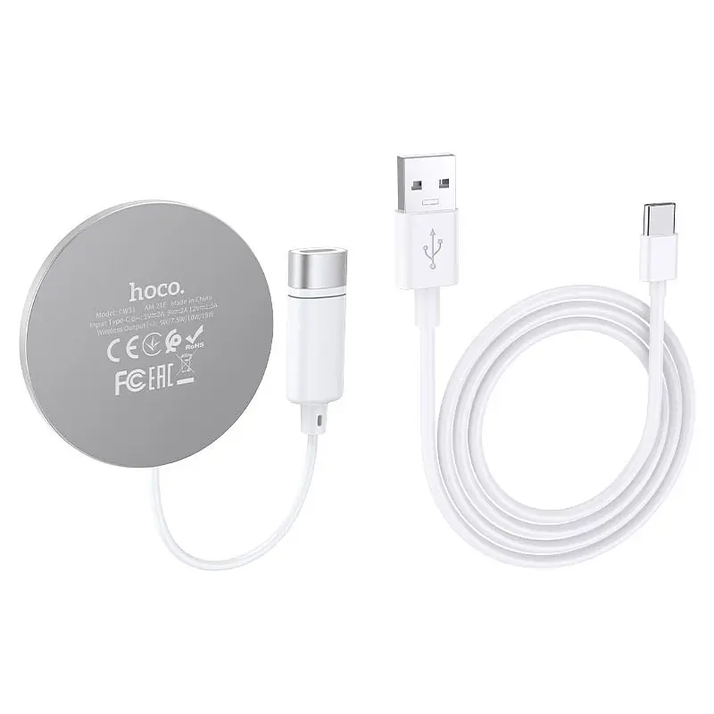 Бездротовий зарядний пристрій Hoco MagSafe 15W Charger CW31 Silver [752949] [96741] - фото 3