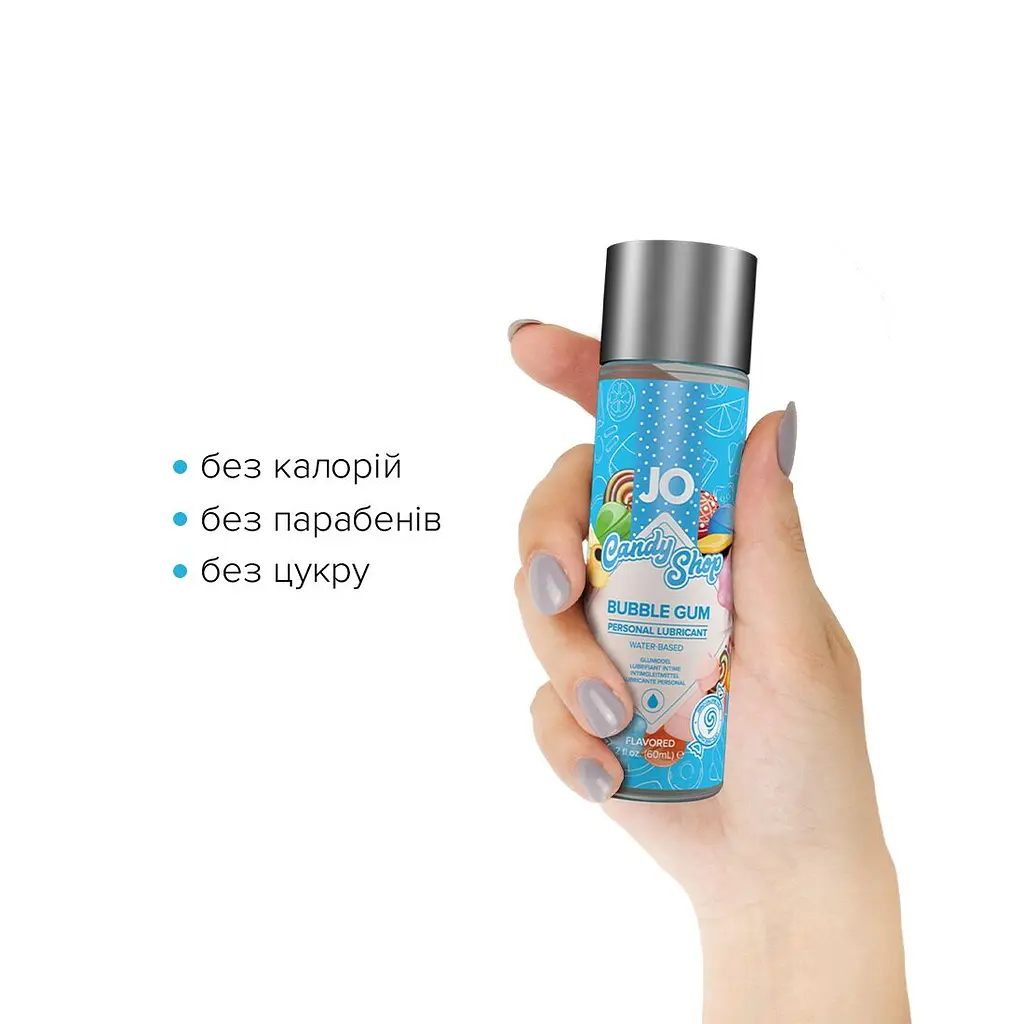 Лубрикант на водній основі JO H2O — Candy Shop — Bubblegum (60 мл) без цукру та парабенів - фото 2