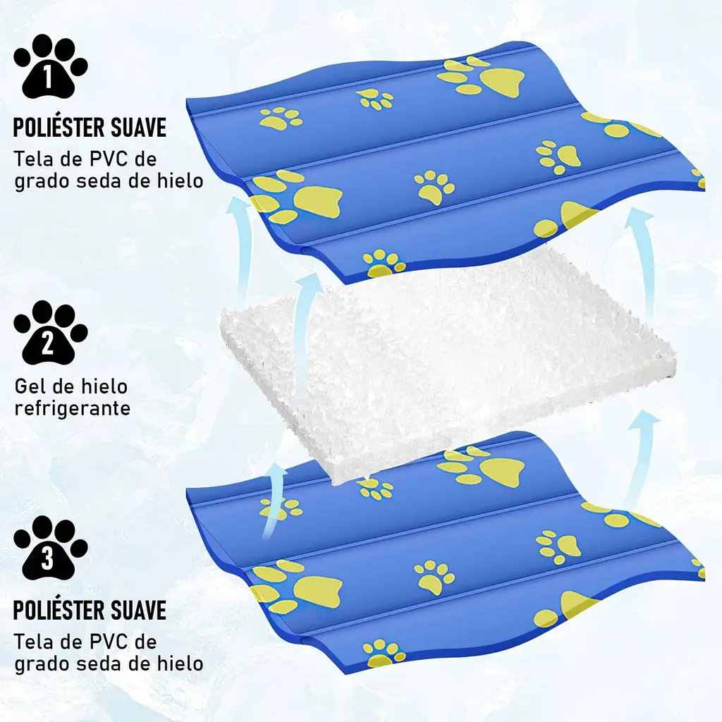 Охолоджуючий килимок для собак та кішок GEL Material Summer Pet Cooling Mat Ukrainian paws 45х60 см - фото 4