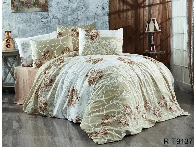 Комплект постільної білизни з компаньйоном (R-T9137) Євро TAG tekstil pbe0036760 - фото 2