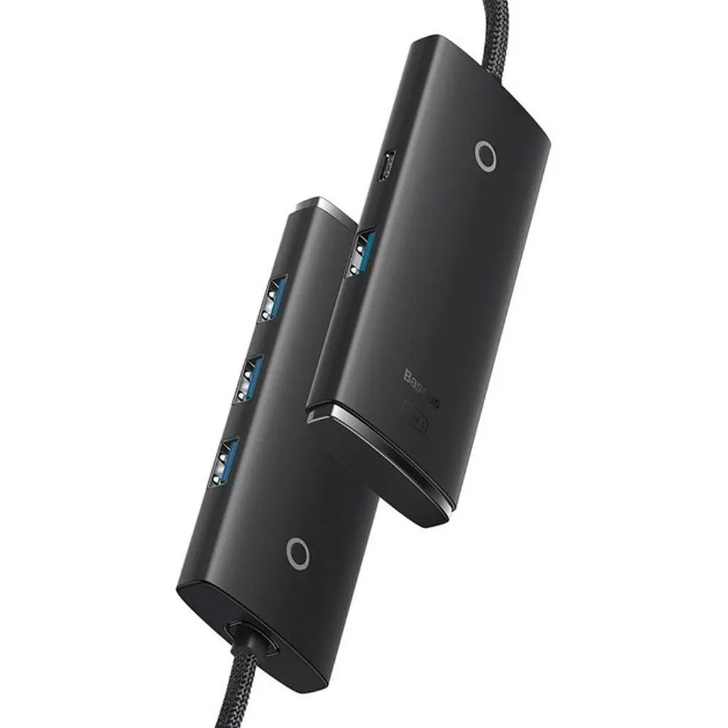 USB-хаб Baseus Lite Series 4-in-1 Hub Adapter Black (WKQX030101) [136670] - фото 3