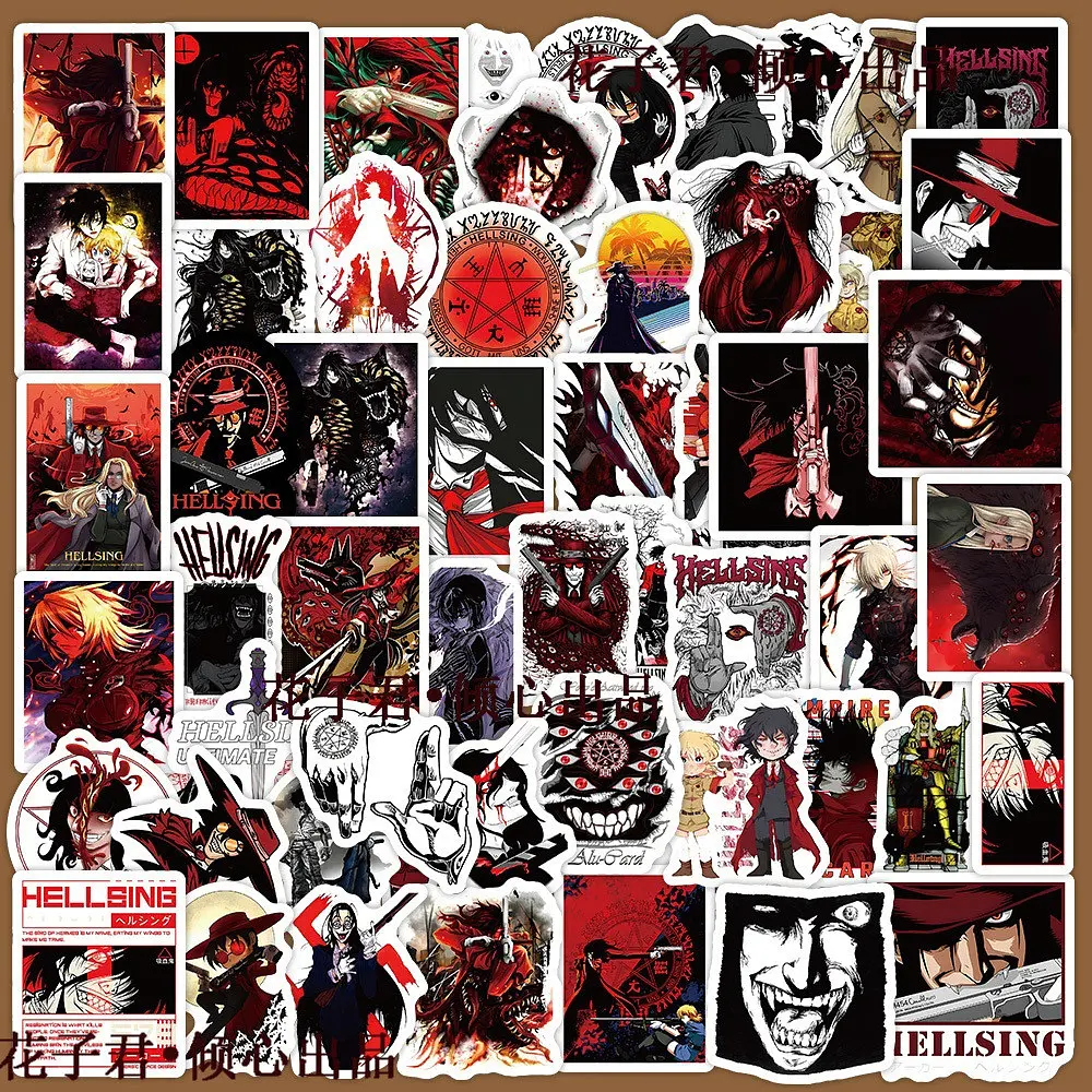Стікерпак Геллсінг набір наліпок GeekLand Hellsing 60 штук 2457239720 - фото 4