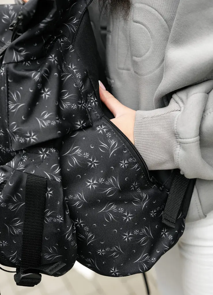 Женский рюкзак Sambag RollTop DOUBLE черный 41 х 27 х 18 см (24330702) - фото 5