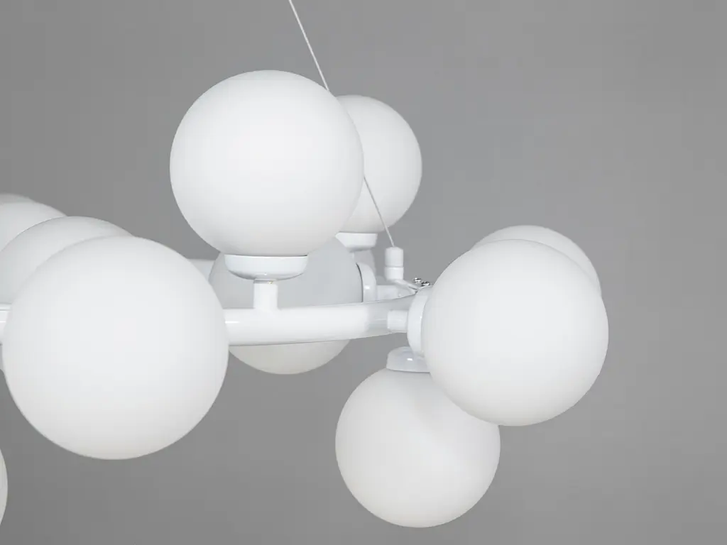 Люстра стельова Diasha LQ7063/20WH Loft "Бульбашки", 20 ламп, біла, регульована висота, для вітальні, коридору, кухні - фото 3