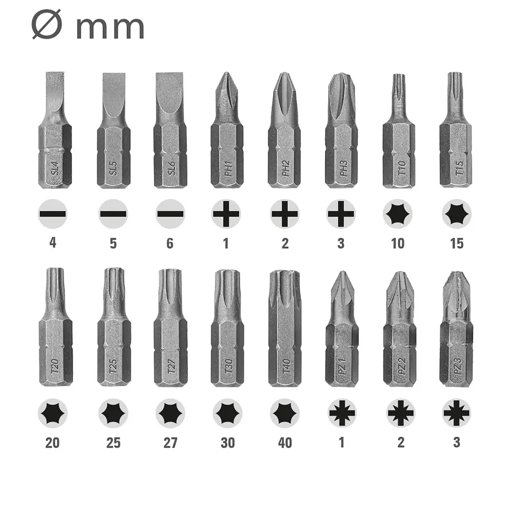 Набір біт і свердел Trotec 49 pieces Hexagon Shank Drill and Bit Set (6200001160) - фото 13