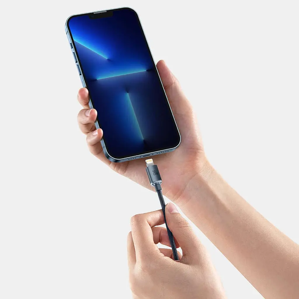 Кабель Baseus Crystal Shine Series USB-C to Lightning 20W 1.2m Black (CAJY000201) [71410] - фото 5