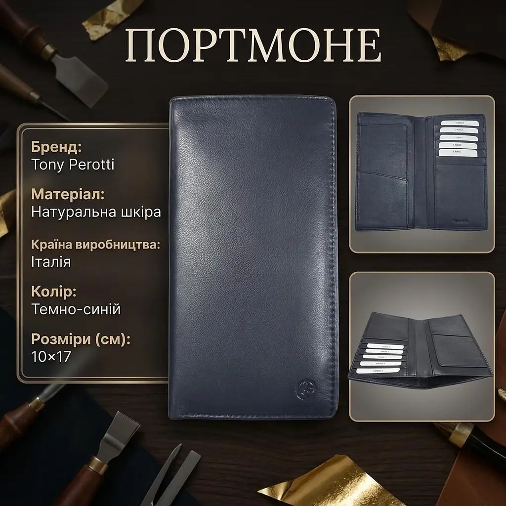 Жіноче портмоне Tony Perotti Cortina 5024 (90177) темно-синє - фото 3