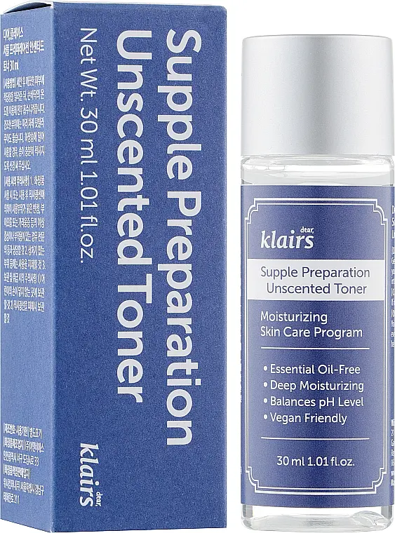Пом'якшувальний тонер для обличчя Klairs Supple Preparation Unscented Toner 30 мл - фото 2