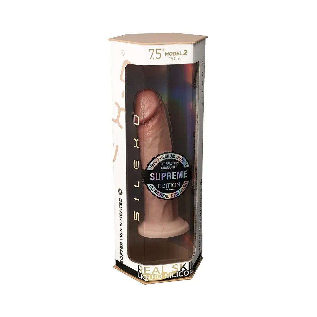 Фалоімітатор Silexd Premium Real Skin Model 2 Size 7.5" 19 см (тілесний) - фото 5