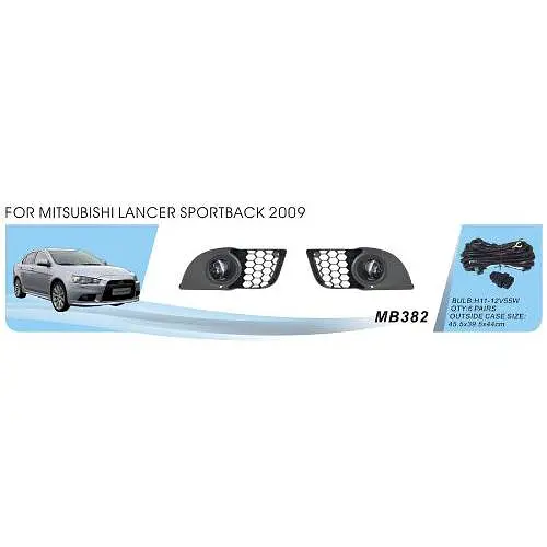 Фари дод. модель Mitsubishi Lancer Sportback 2008-15/MB-382/H11-12V55W/ел.проводка