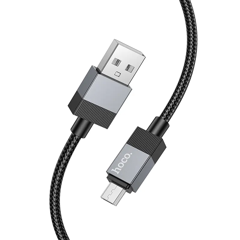 Дата кабель Hoco X110 Honorific USB to MicroUSB 2.4A 1 м Black - фото 4