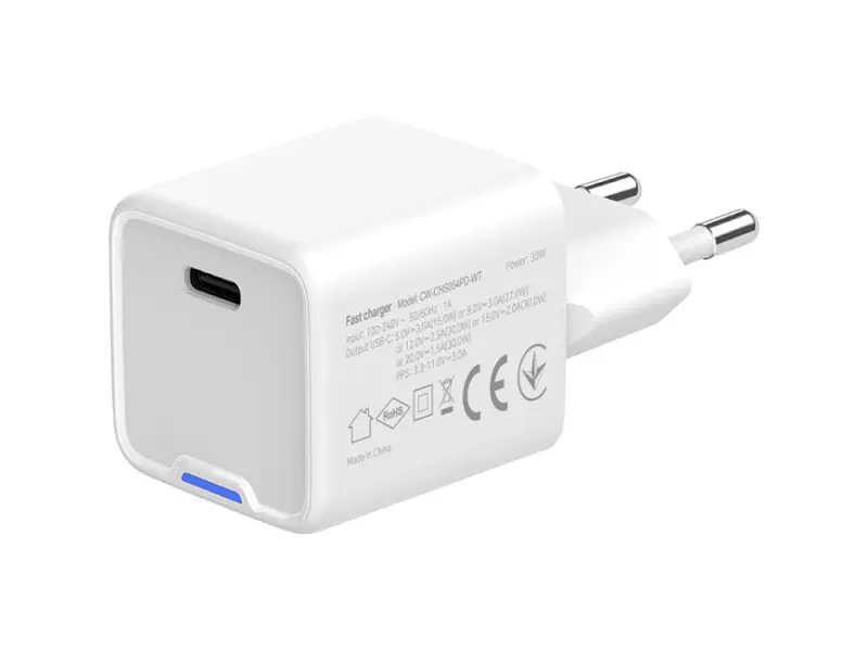 Мережевий зарядний пристрій ColorWay GaN Mini 30 W White (CW-CHS054PD-WT) - фото 2
