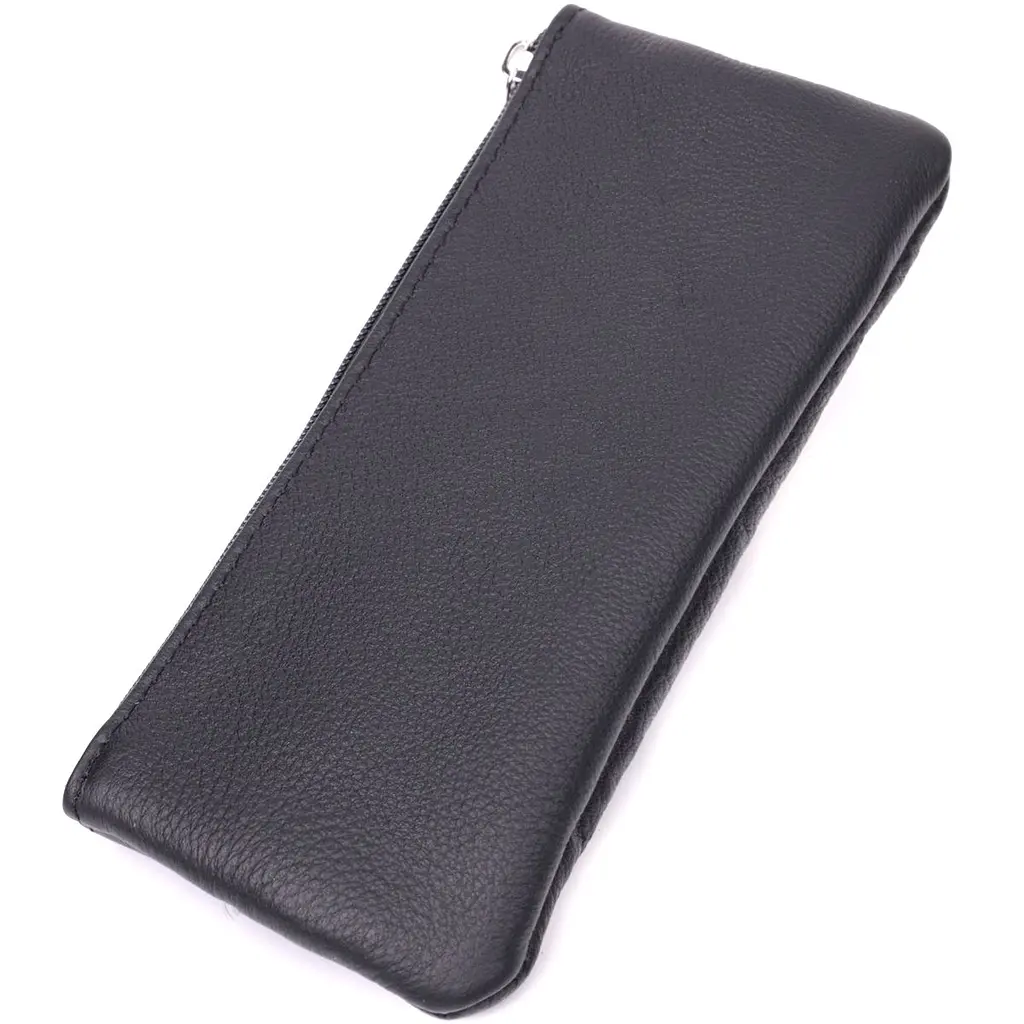 Містка шкіряна ключниця на блискавці ST Leather 22556 чорна - фото 2