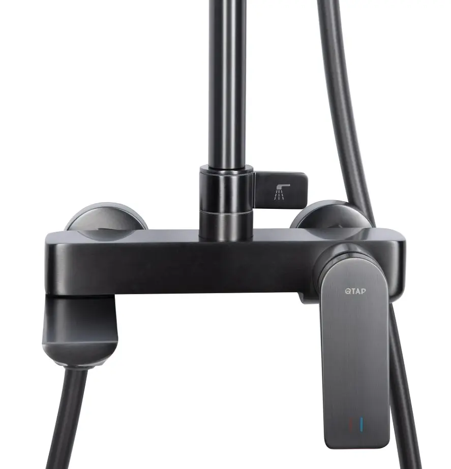 Душова система універсальна Qtap Vlasta New Gunmetal Black PVD з виливом QTVLA111GMB45651 - фото 11