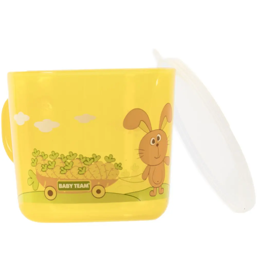 Чашка детская Baby Team с крышечкой, оранжевая, 200 мл (6007_жовтий) - фото 2