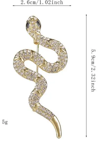 Брошь Змея женская брошь-булавка желтый метал - фото 3