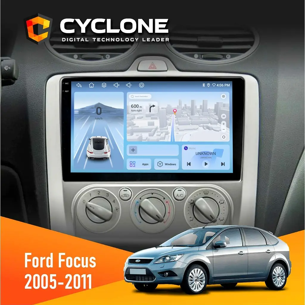 Штатна магнітола Ford Focus 2 2005-2011 Cyclone C9-012 4x64, DSP, 4G Cyclone (НФ-00007842)