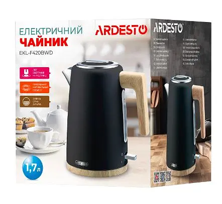Електрочайник Ardesto EKL-F420BWD 1.7 л чорний - фото 3