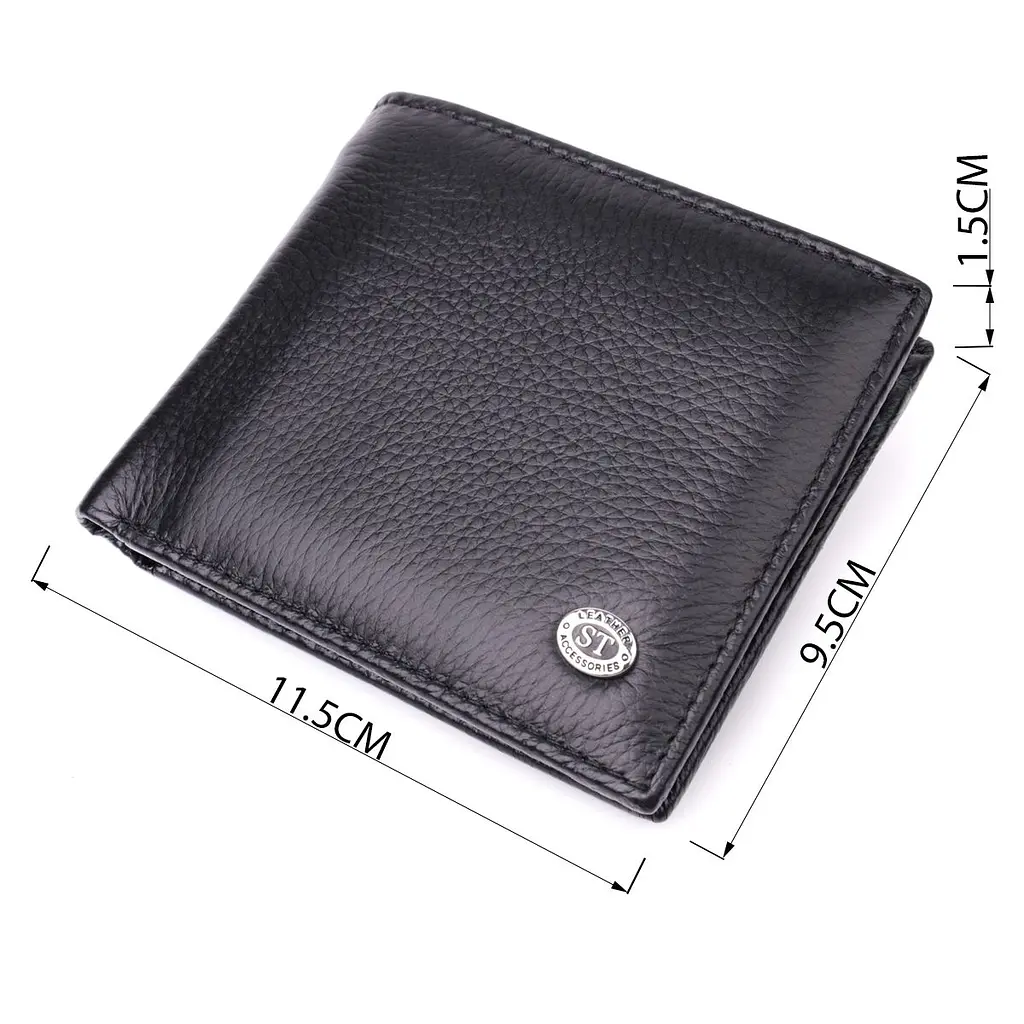 Чоловіче шкіряне портмоне із затискачем ST Leather 22485 чорний - фото 6