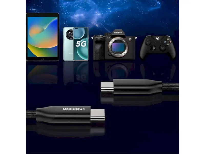 Кабель USB Type-C Choetech USB Type-C to USB Type-C 2m Black (XCC-1036) - фото 6
