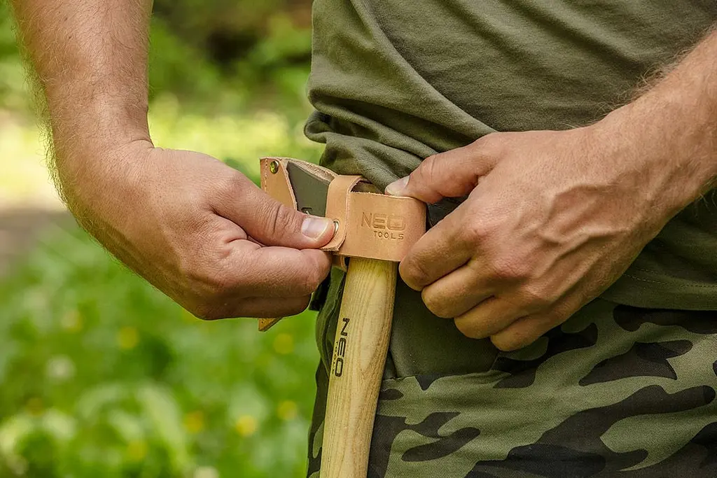 Сокира Neo Tools універсальна Bushcraft руків'я ясен 34.5см 400 г шкіряний чохол (63-119) - фото 3