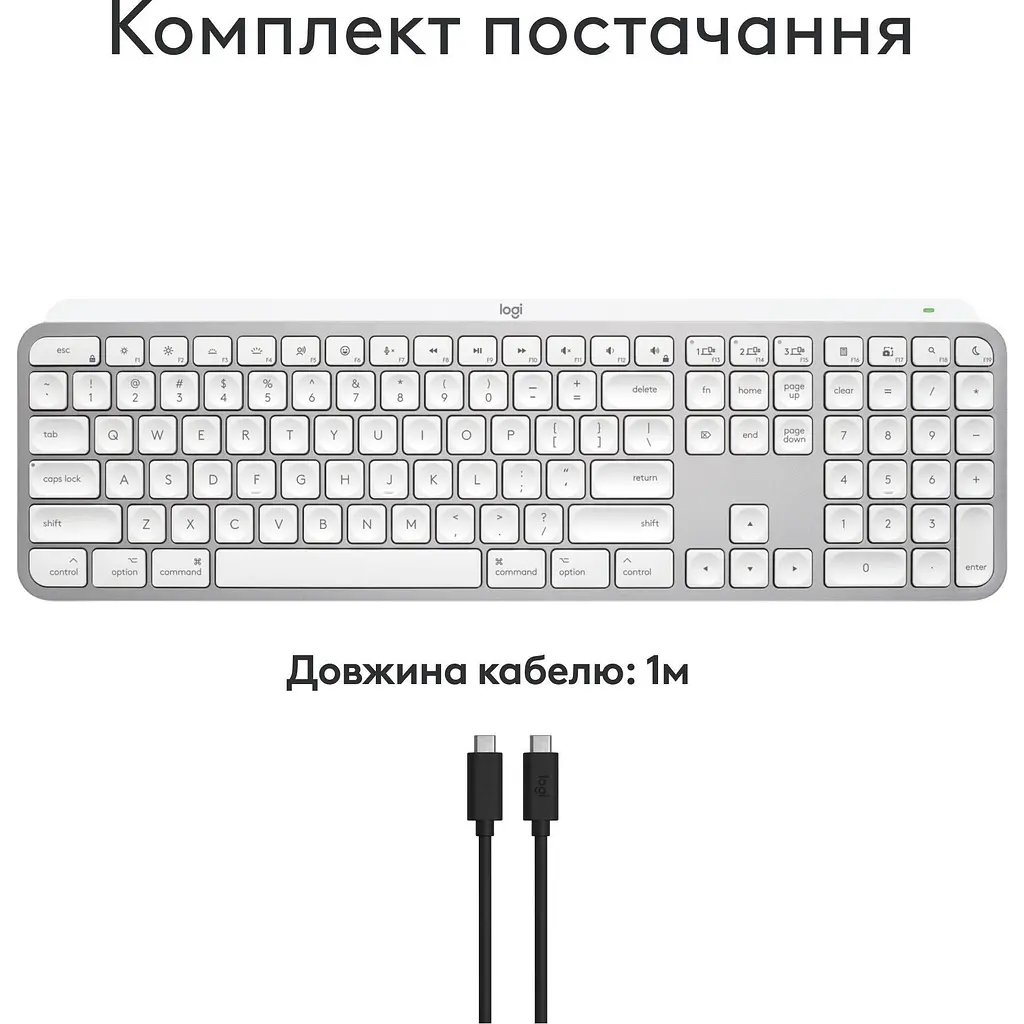 Клавіатура Logitech MX Keys S for Mac Pale Grey (920-011638) [138845] - фото 12