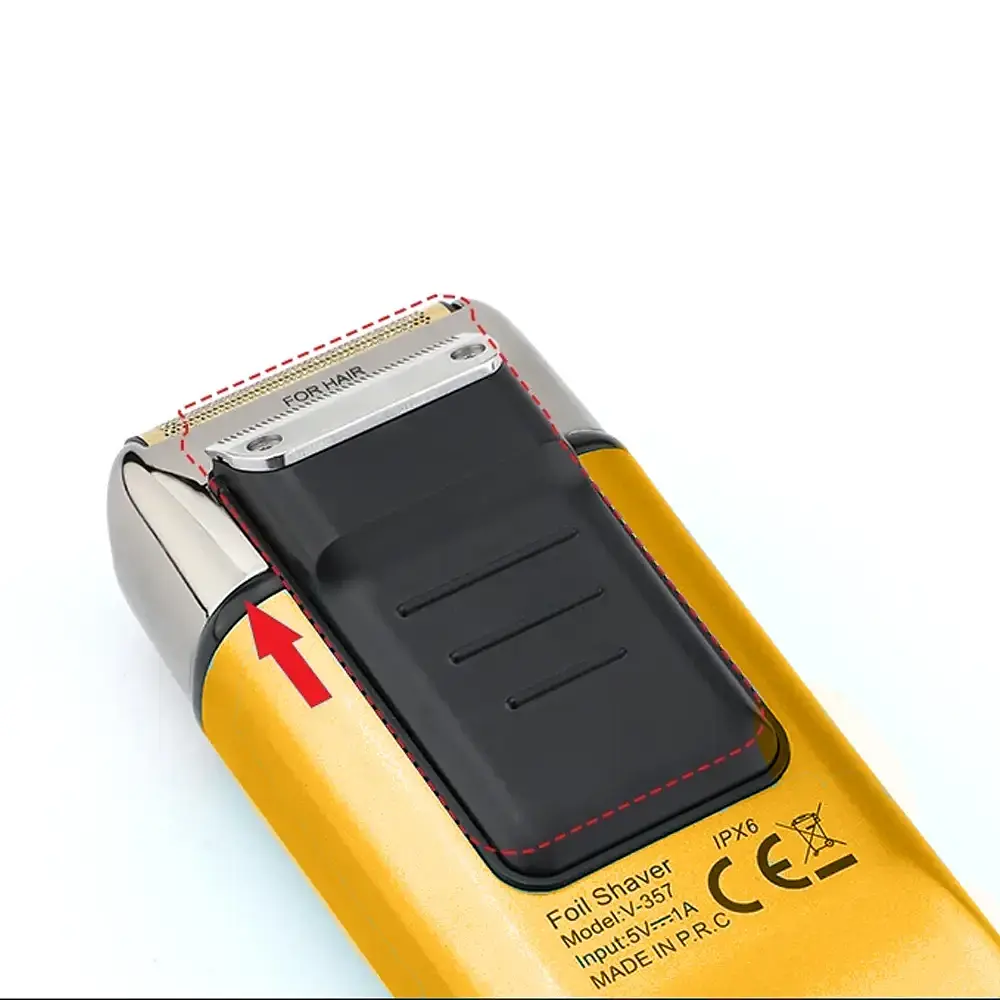 Електробритва шейвер VGR V-357 з USB і LED-дисплеєм, Жовта / Акумуляторна бездротова чоловіча бритва - фото 6