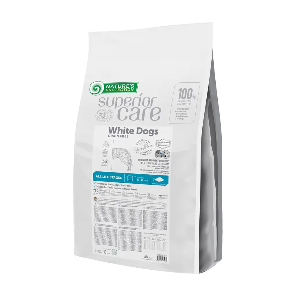 Сухий корм для собак Nature's Protection Superior Care White Dogs Grain Free White Fish All Sizes and Life Stages 17 кг (NPSC47645)